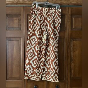 Haute Hippie Terracotta and Cream Patterned Pants